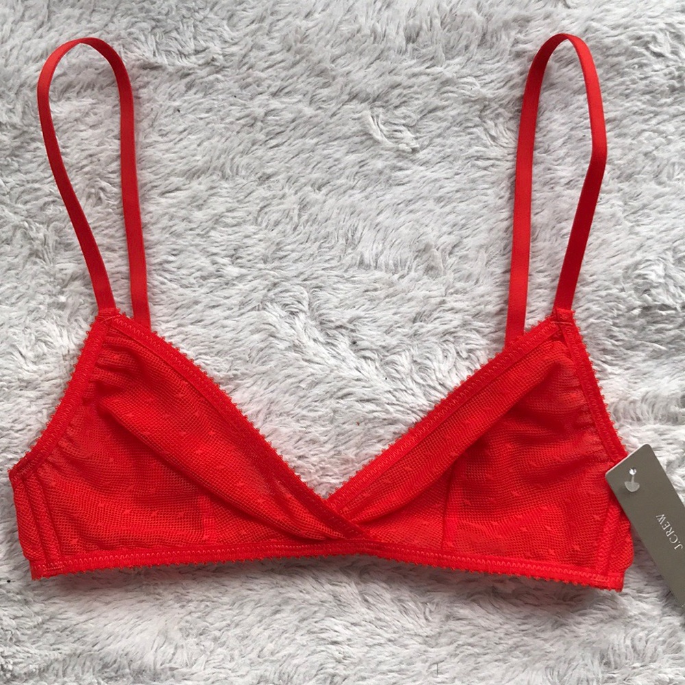 NWT J. Crew scarlet red laced bra